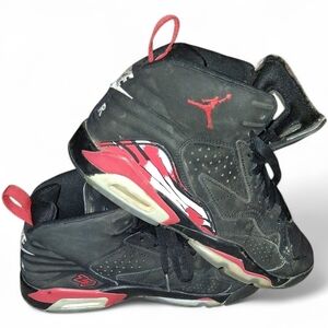 Jordan Black & Red High-Top Basketball Sneakers